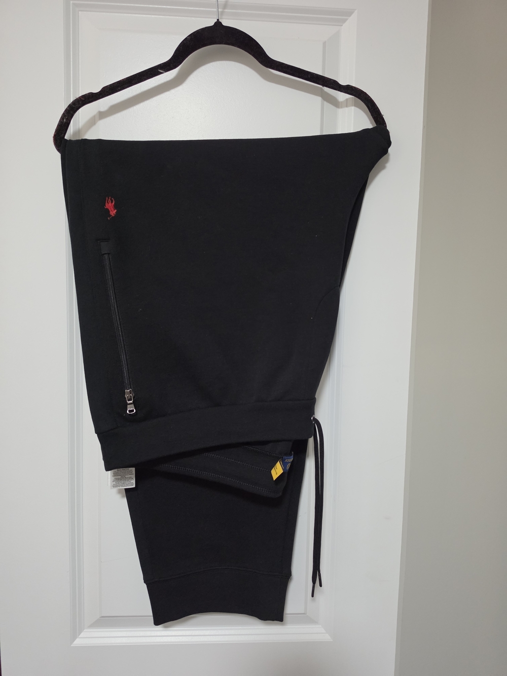 Ralph Lauren Black Sweatpants with Red Pony Logo